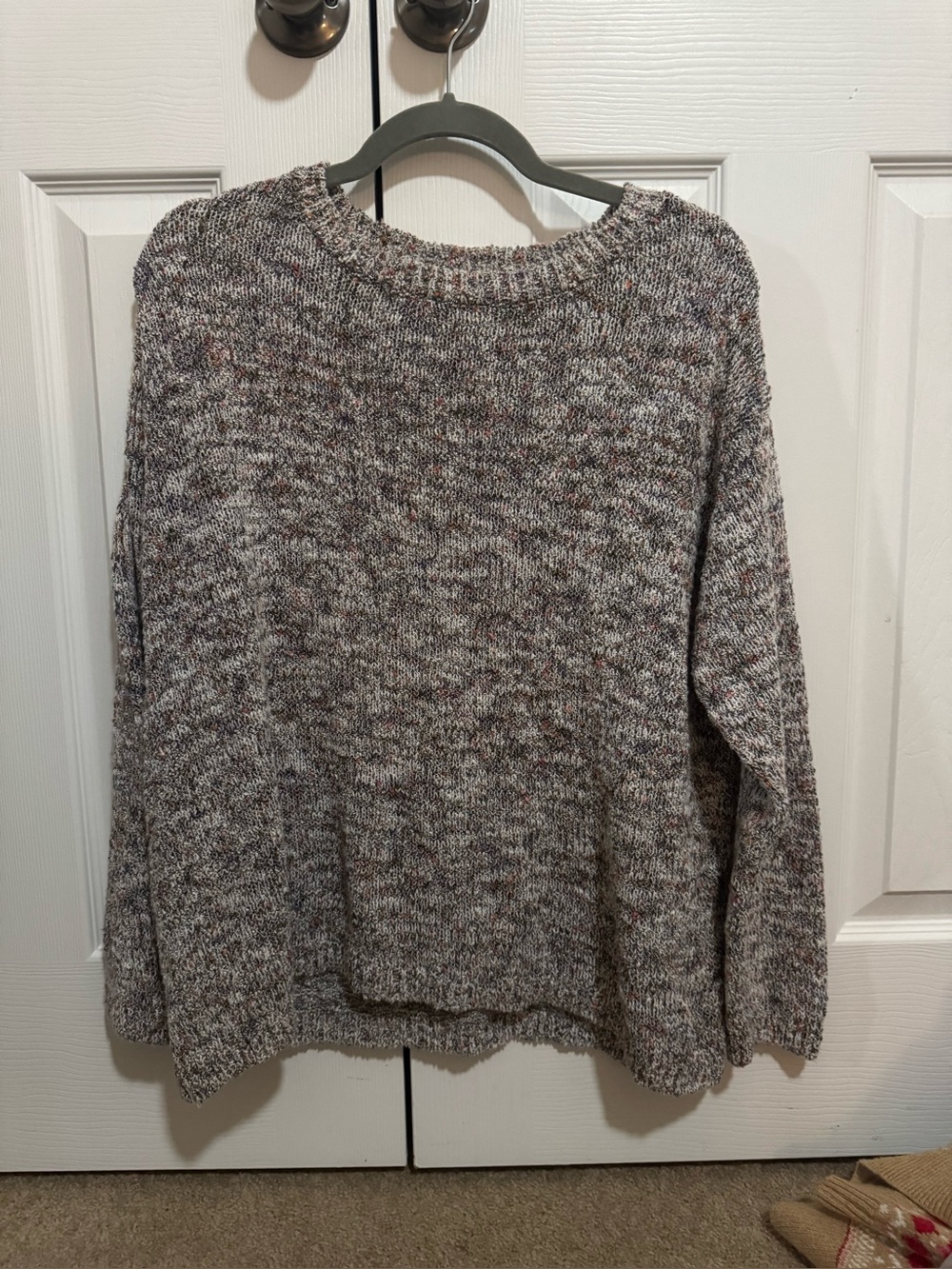 Lou & Grey Marled Gray Crewneck Sweater